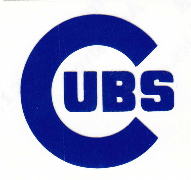 REFLECTIVE Blue Chicago Cubs 2 inch reflective fire helmet decal sticker RTIC