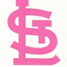 Pink St Louis Cardinals fire helmet window decal sticker up to 12 inches