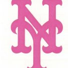 Pink New York Mets fire helmet window decal sticker up to 12 inches