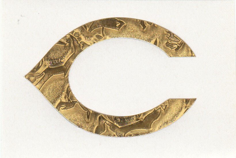 GOLD LEAF Cincinnati Reds 2 inch fire helmet decal sticker RTIC window