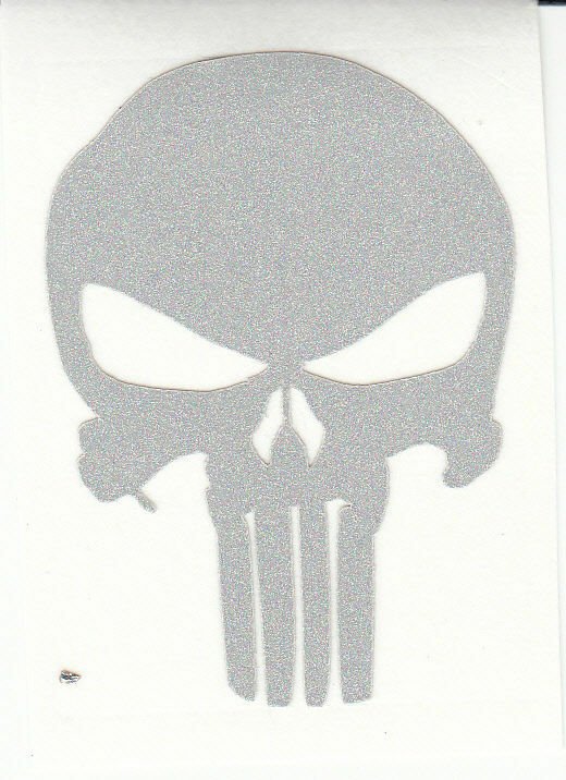 REFLECTIVE Punisher fire helmet die cut decal window sticker hard hat