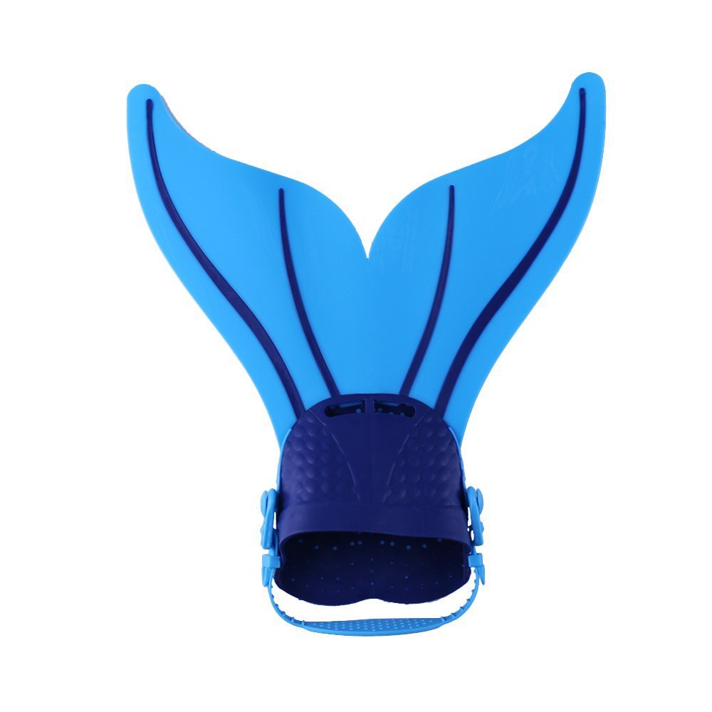 Teen Mermaid Swim Fin Diving Monofin Swimming Flipper Swimmable Tail - Navy Blue