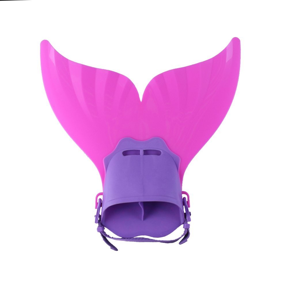 Teen Mermaid Swim Fin Diving Monofin Swimming Flipper Swimmable Tail - Pink Purple