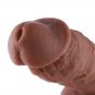 9" Huge Silicone Dildo with KlicLok Connector, 6.5" Insertable Length - Coffee