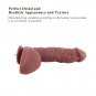 9" Huge Silicone Dildo with KlicLok Connector, 6.5" Insertable Length - Coffee