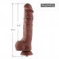 9.1" Silicone Dildo for Hismith Sex Machine with KlicLok Connector,7.5" Insertable Length - Coffee