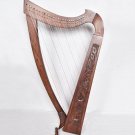 Handcrafted 27 String Lever Harp | Mahogany Folk Harp | Lightweight Portable Instrument