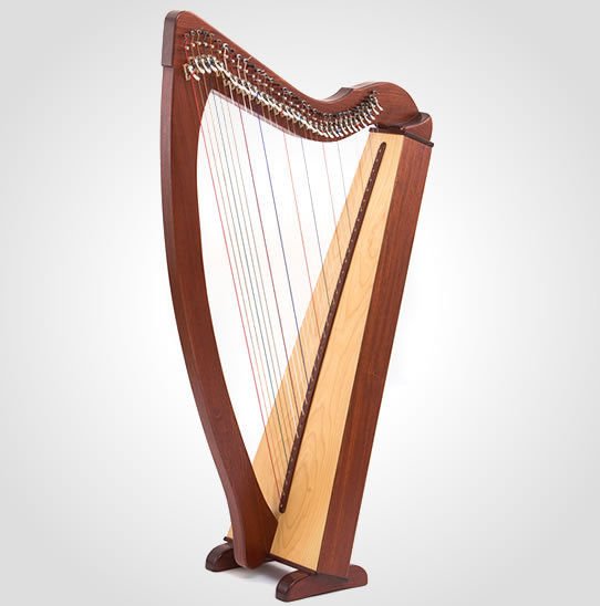 34 String Lever Harp | Rich Sound Celtic Folk Harp | Performance-Ready | Mahogany
