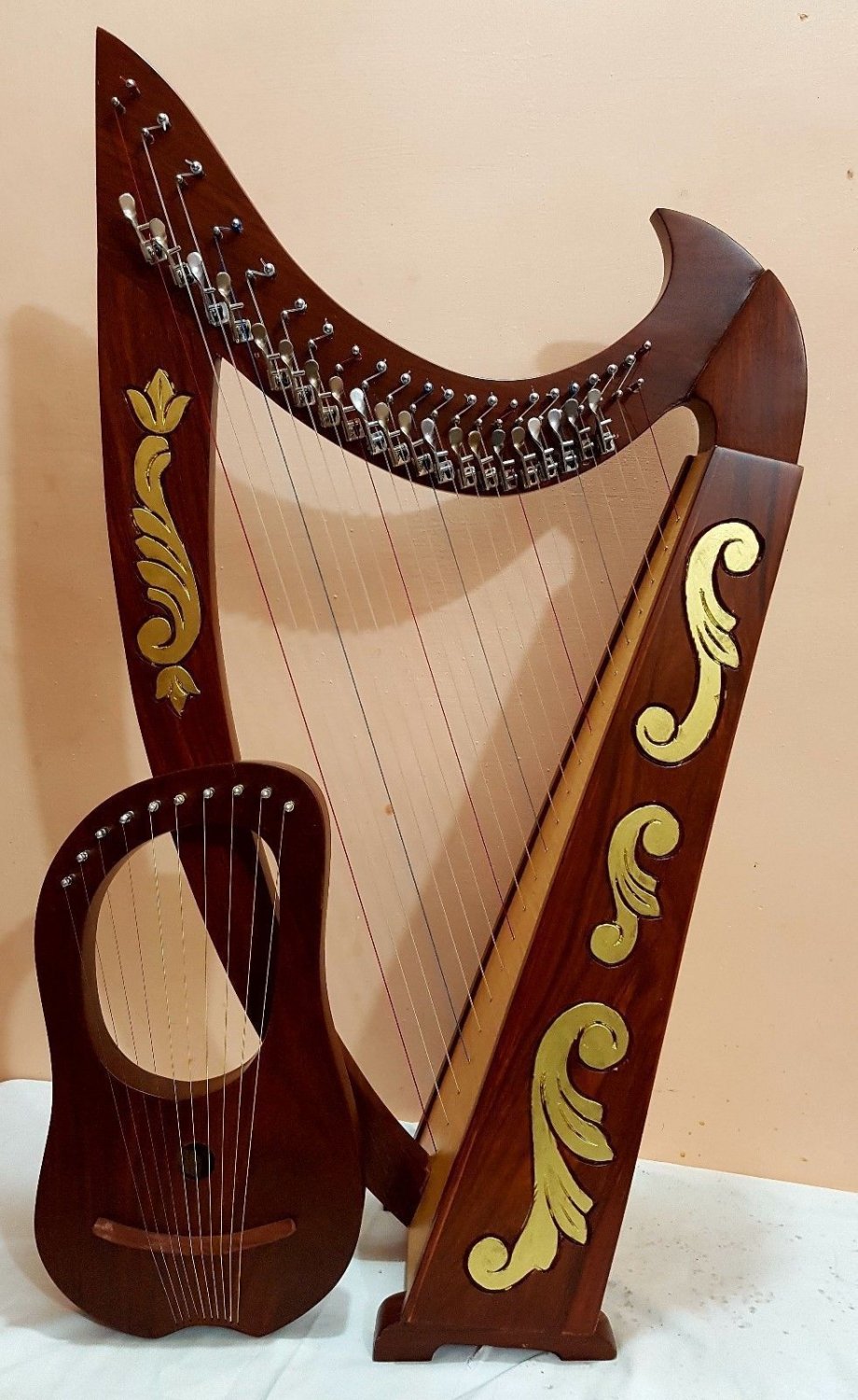 Big Offer 22 String Lever Harp With 10 String Lyra Harp, Bag and Extra