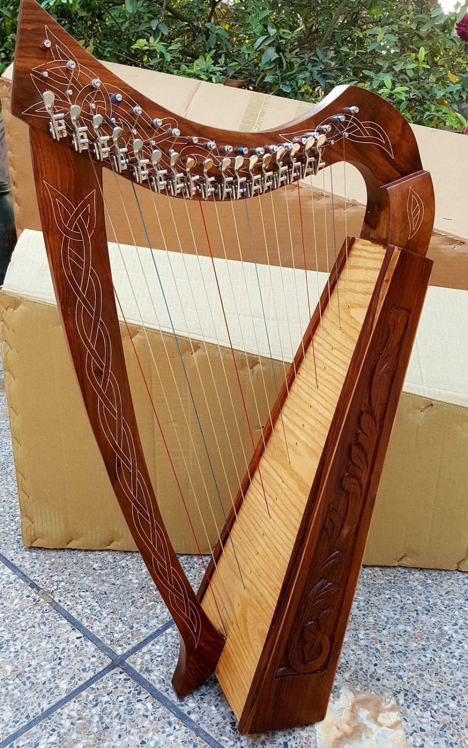 19 String Lever Harp Celtic Harp Irish Harp With Bag and Tunning Key