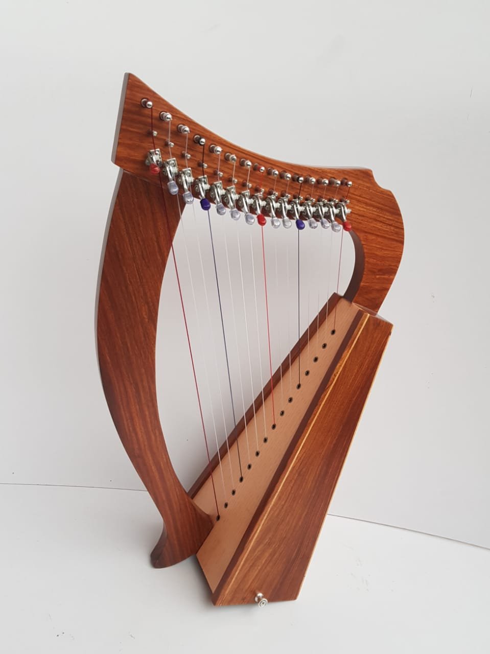 New 15 Strings Baby Harp Lever Harp With Carry Bag Tunning Key and