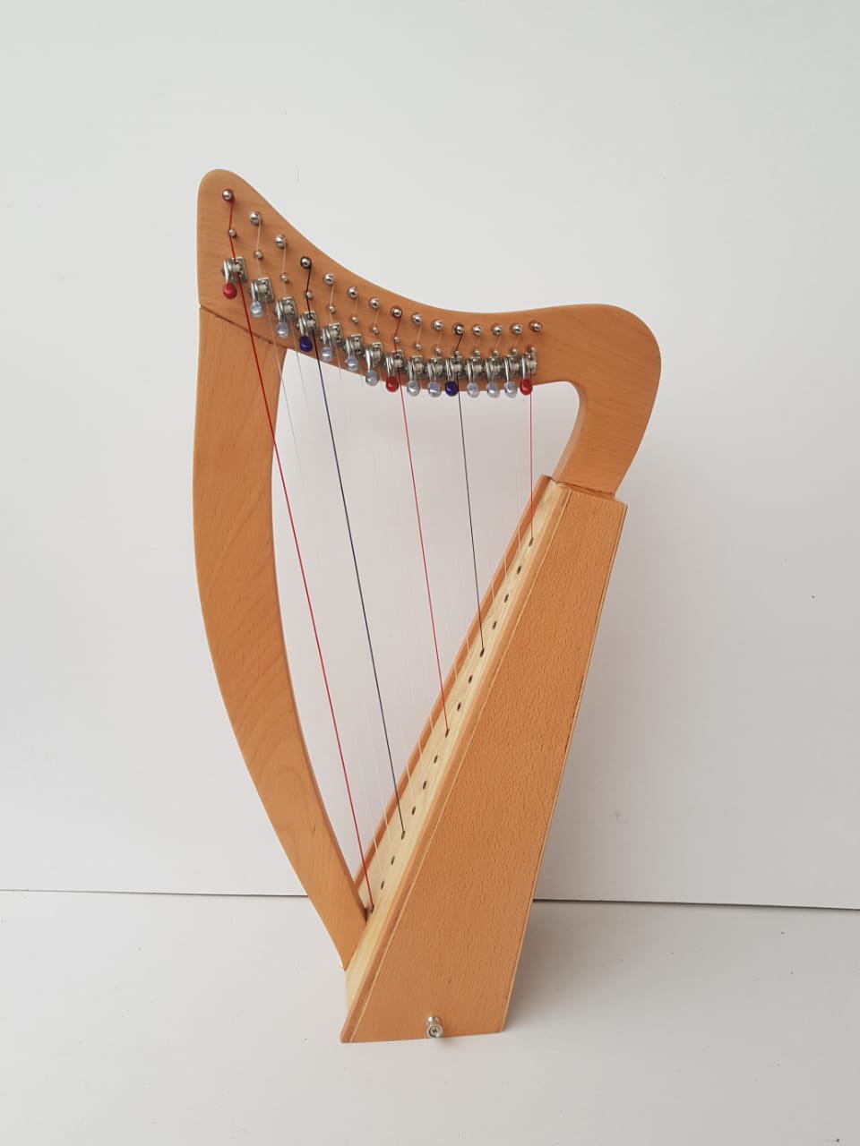 15 String Lever Harp | Portable Celtic Folk Harp with Levers | Beginner & Kids Harp Instrument