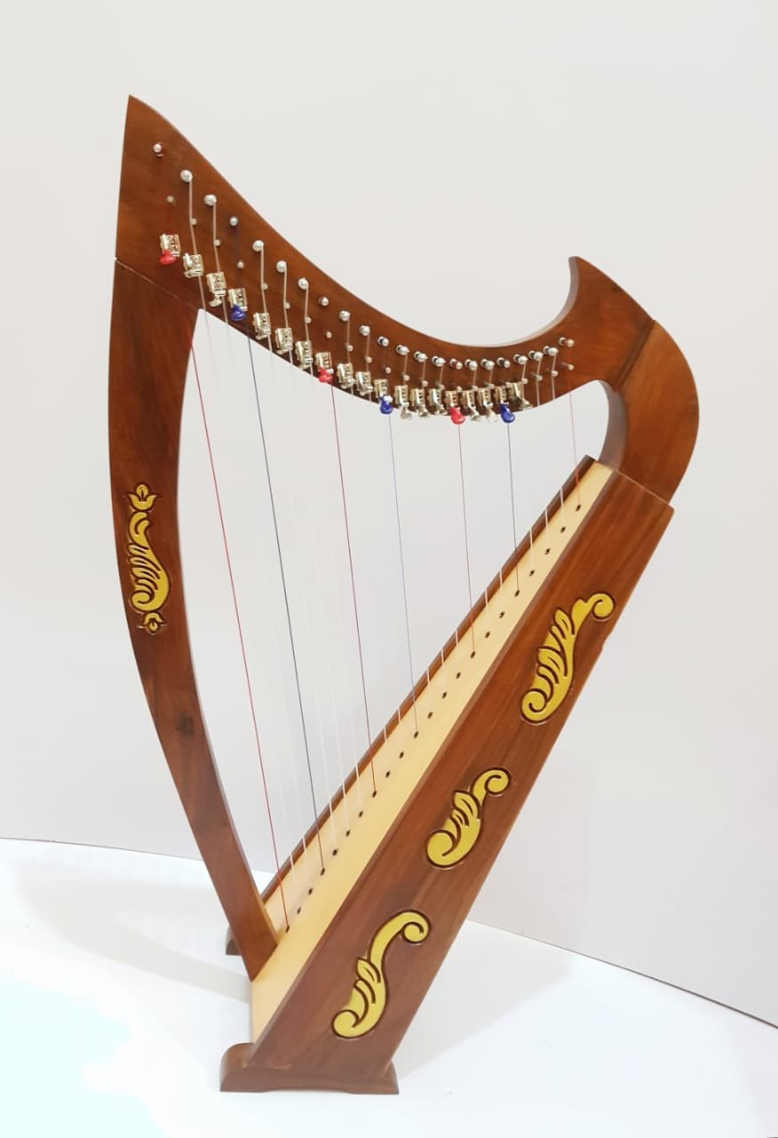 Handcrafted 22-String Lever Harp | Mahogany| Beginner-Friendly Folk Harp