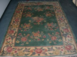 Aubusson 100% Wool Area Rug For Sale - (New, 5'x 8' Floral)