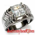Clear Cross Cut Topaz Cocktail Ring