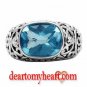Swiss Aquamarine Blue Topaz Cocktail Ring