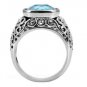 Swiss Aquamarine Blue Topaz Cocktail Ring