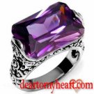 Rectangle Amethyst Filigree Cocktail Ring