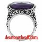 Rectangle Amethyst Filigree Cocktail Ring