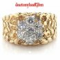 Masculine Gold Nugget Cluster Ring