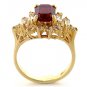 Emerald Cut Crowned Garnet Yellow Gold Ladies Ring