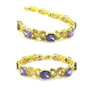 Amethyst 18K Yellow Gold Endearment Bracelet