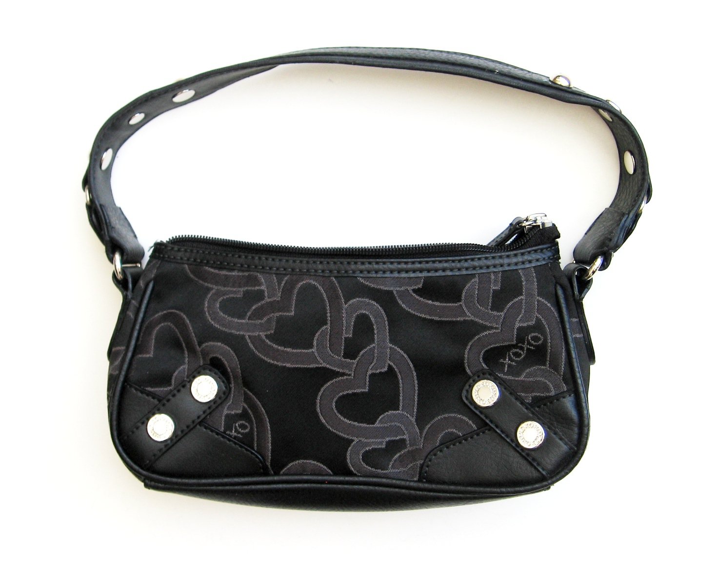 XOXO Handbags NEW Women's Black Hearts Logo Shoulder Handbag Small