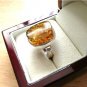 LARGE BALTIC AMBER 925 STERLING SILVER OVAL RING Sz M US 6.5