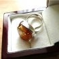 LARGE BALTIC AMBER 925 STERLING SILVER OVAL RING Sz M US 6.5