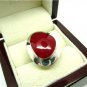 LOVELY RED CORAL 925 SOLID STERLING SILVER RING SZ Q US SIZE 8.5