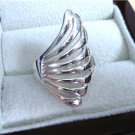 925 STERLING SILVER LONG FAN DESIGN WOMENS RING SZ O1/2 US 7.75 ss