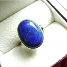925 STERLING SILVER BLUE LAPIS LAZULI OVAL CABOCHON RING SZ N1/2 - 7.25