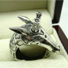 SALE!!!HEAVY 925 SOLID CHUNKY STERLING SILVER GIRAFFE HANDCRAFTED RING SZ Q 8.5