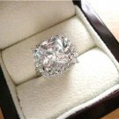 STUNNING LARGE CUBIC ZIRCONIA 925 STERLING SILVER CLUSTER RING SIZE Q1/2 8.75
