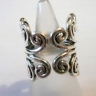 MEXICAN SOLID 925 STERLING SILVER SCROLL DESIGN ETHNIC BAND RING SIZE K US 5.5