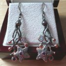 AMETHYST, BLUE TOPAZ, SAPPHIRE RHODIUM ROSE GOLD 925 SILVER DROP DANGLE EARRINGS