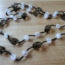 BROWN SMOKEY QUARTZ CRACKLED ICE ROCK CRYSTAL VERY LONG BEADED QUALITY NECKLACE