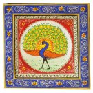 RMantra Handmade Miniature painting of Dancing Peacock : Combo of 2