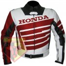 HONDA 9019 RED MOTORCYCLE MOTORBIKE BIKERS COWHIDE LEATHER ARMOURED JACKET