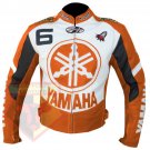 YAMAHA 6 ORANGE MOTORCYCLE MOTORBIKE BIKERS COWHIDE LEATHER ARMOURED JACKET YAMAHA 6 ORANGE MOTORCYCLE MOTORBIKE BIKERS COWHIDE LEATHER ARMOURED JACKET
