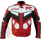 YAMAHA R RED MOTORCYCLE MOTORBIKE BIKERS COWHIDE LEATHER ARMOURED JACKET