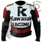 KAWASAKI 1 RED MOTORCYCLE MOTORBIKE RACING COWHIDE LEATHER CE ARMOURED JACKET