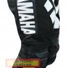 YAMAHA BLACK MOTORCYCLE MOTORBIKE BIKER COWHIDE LEATHER RACING ARMOURED PANT YAMAHA BLACK MOTORCYCLE MOTORBIKE BIKER COWHIDE LEATHER RACING ARMOURED PANT