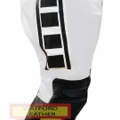 YAMAHA 6728 BLACK/WHITE MOTORCYCLE MOTORBIKE CUSTOM MADE COWHIDE LEATHER PANT