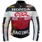 HONDA CBR RED MOTORCYCLE MOTORBIKE BIKERS COWHIDE LEATHER CE ARMOURED JACKET