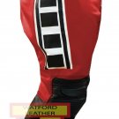 YAMAHA 6728 RED MOTORCYCLE MOTORBIKE CUSTOM MADE COWHIDE LEATHER ARMOURED PANT