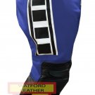 YAMAHA 6728 BLUE MOTORCYCLE MOTORBIKE CUSTOM MADE COWHIDE LEATHER ARMOURED PANT
