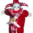 Porcelain Baby Clown Doll Mardi Gras Red New Orleans Good Luck Doll