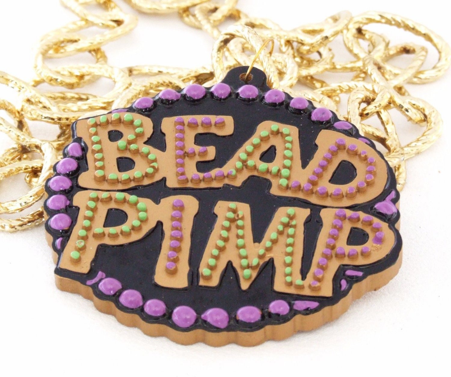 Bead Pimp Mardi Gras Bead Necklace New Orleans Party Bling Flash Pimpin