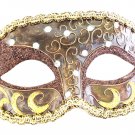 CRESCENT Mask CHOCOLATE Halloween Venetian Mardi Gras Prom Party Masquerade FS
